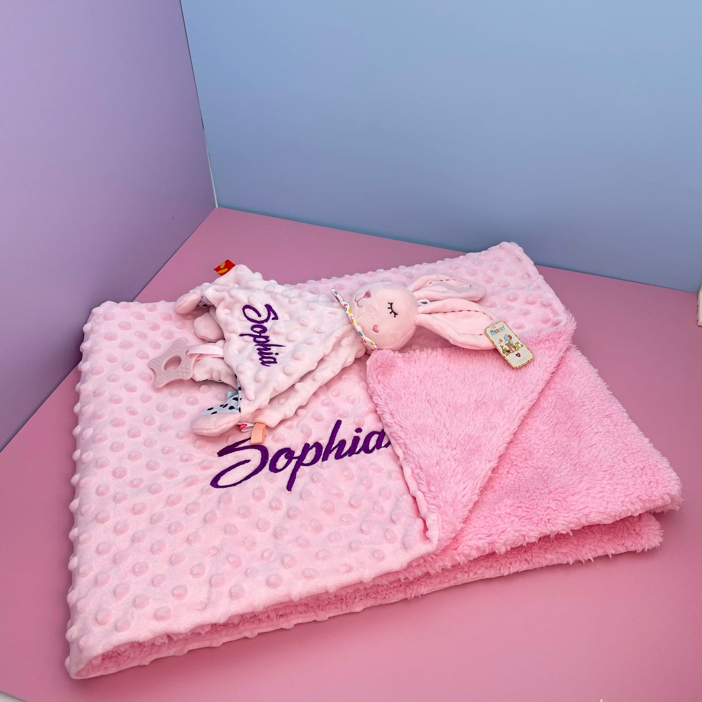 Personalized Baby Blanket Newborn Stroller Sleeping Dolls Custom Blanket With Name Soft Plush Soother Appease Towel Cover Gift