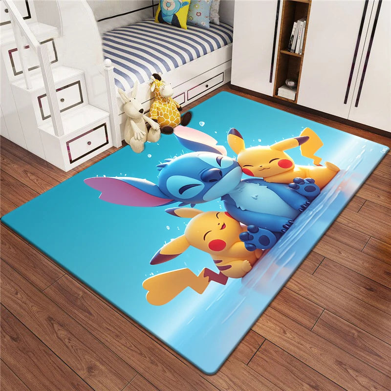 Star Stitch Cartoon HD Printing Carpet.bathroom Door Rug,Living Room,Bedroom,Decoration,Picnic,Camp,Kitchen,Crawling Mat.