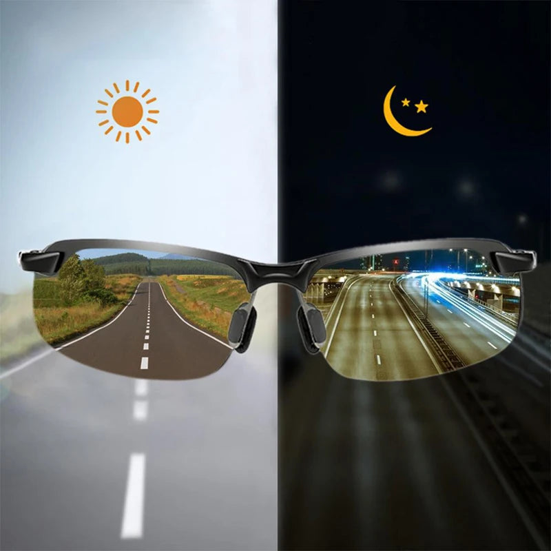 Polarized Sunglasses Men's Day and Night Driving Sun Glasses Vintage Polaroid Sun Glasses Male Windproof Goggle