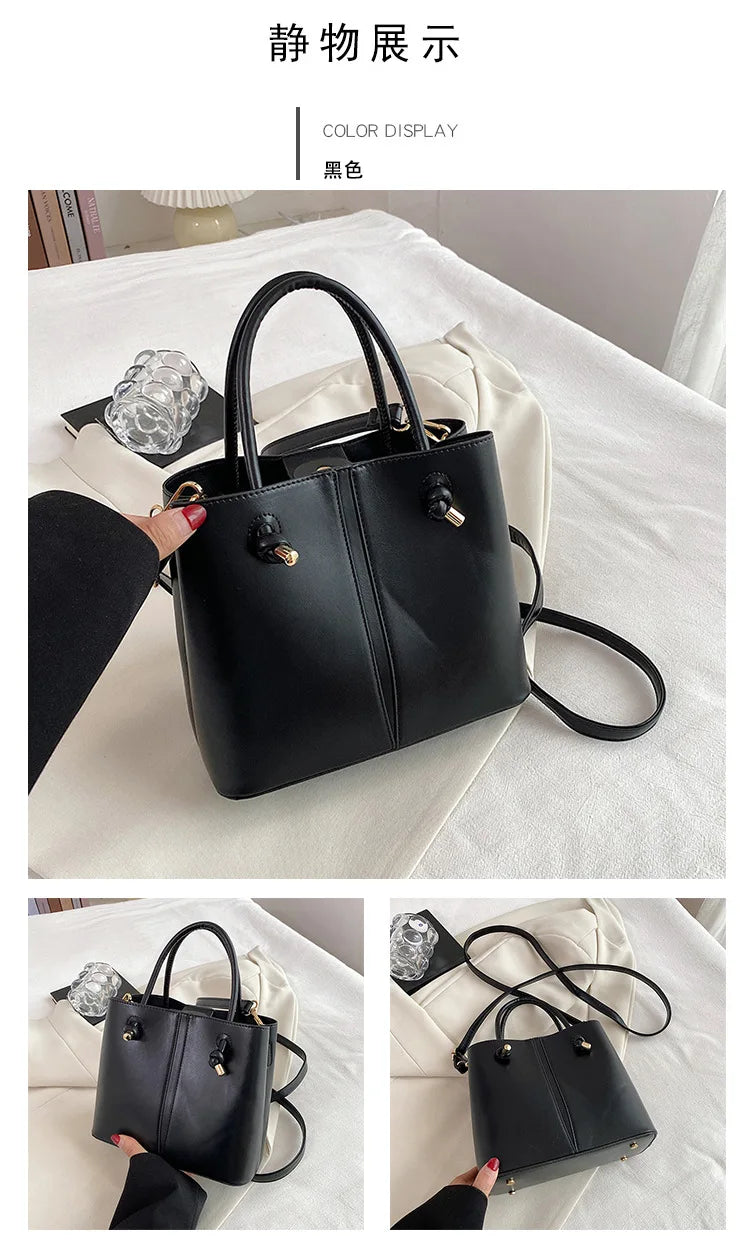 Designer Bag Knot Handle Bucket Bags for Women 2023 Brands Purses and Handbags Commute Black Shoulder Crossbody Bag Tote Clutch