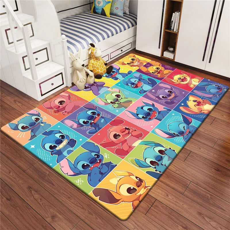 Star Stitch Cartoon HD Printing Carpet.bathroom Door Rug,Living Room,Bedroom,Decoration,Picnic,Camp,Kitchen,Crawling Mat.