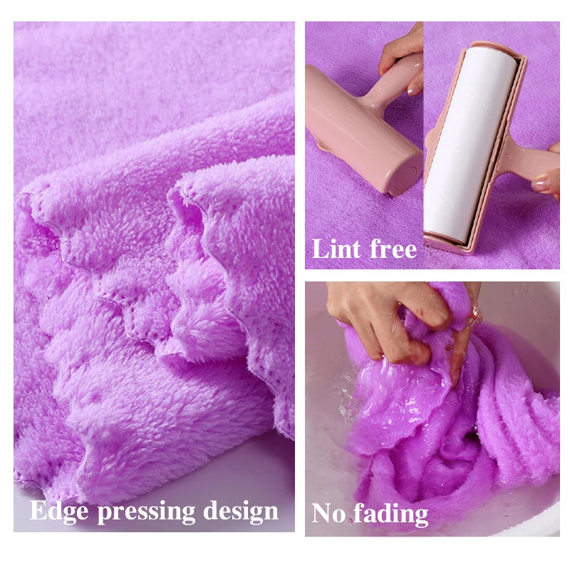 2-piece set of soft coral velvet bath towels, suitable for adult hotels and spas with towels and towels