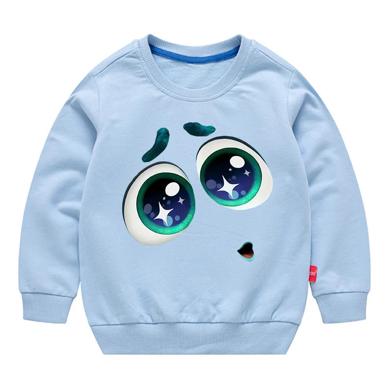 Inside Out 2 Sweatshirts for Boys Girls Anime Cartoon Funny Expressions Printed Hoodies Children Fashion Long Sleeve Pullover