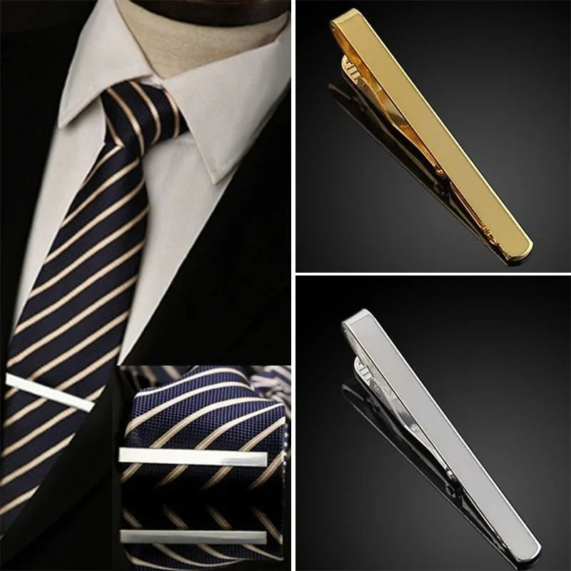 Fashion Alloy Gold Silver Men's Tie Clip Simple Style Bar Clasp Practical Chic Necktie Clasp CC7713