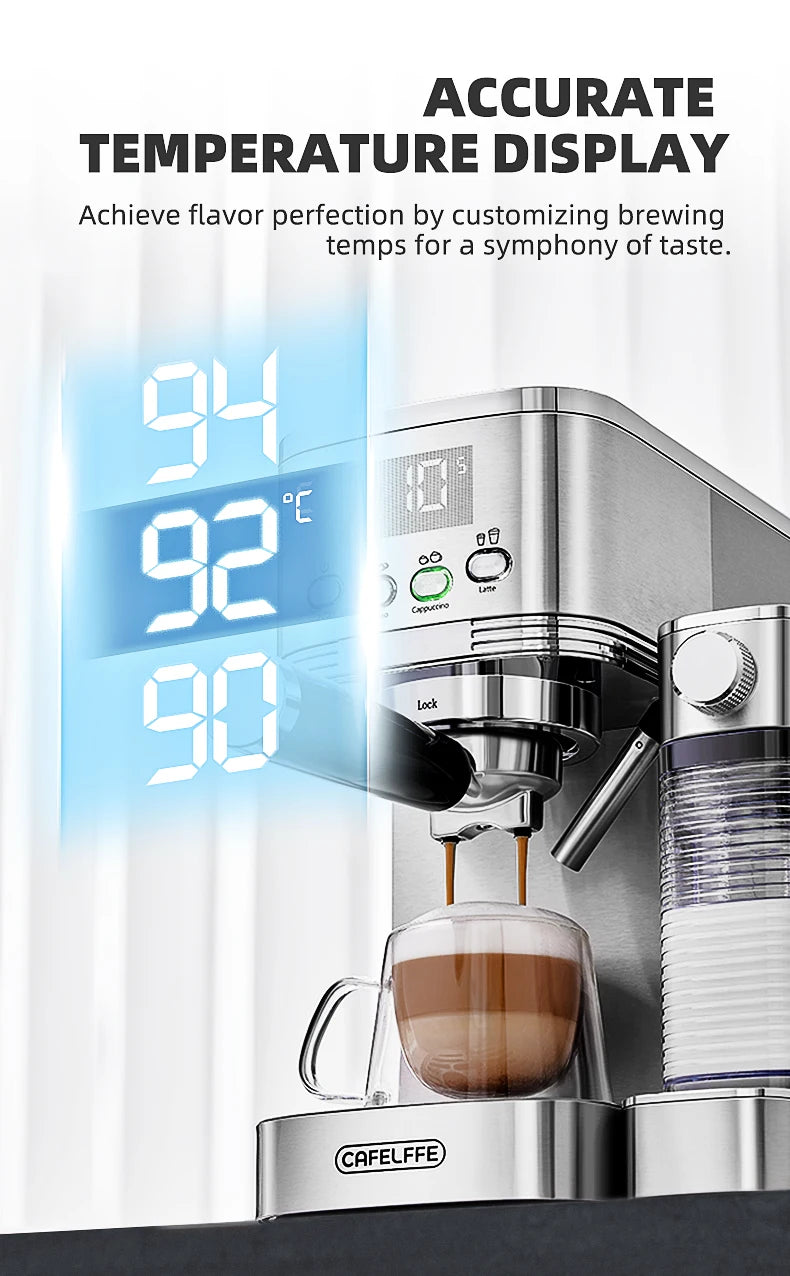 Cafelffe 3in1 Automatic Coffee machine cafeteria Cappuccino Latte Espresso maker Fully Automatic Milk Froth Stainless Steels