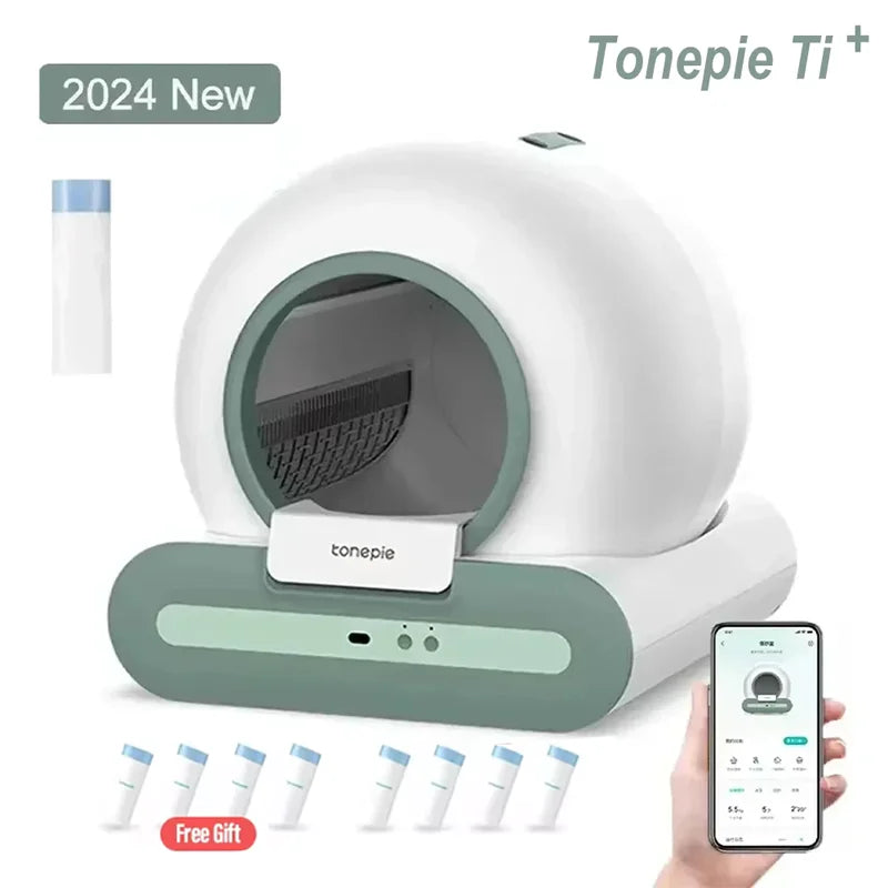 Tonepie Automatic Cat Litter Box Self-Cleaning APP Control 65L Smart Cat Toilet Electric Ion Deodorizati Detachable Tonepie Ti+