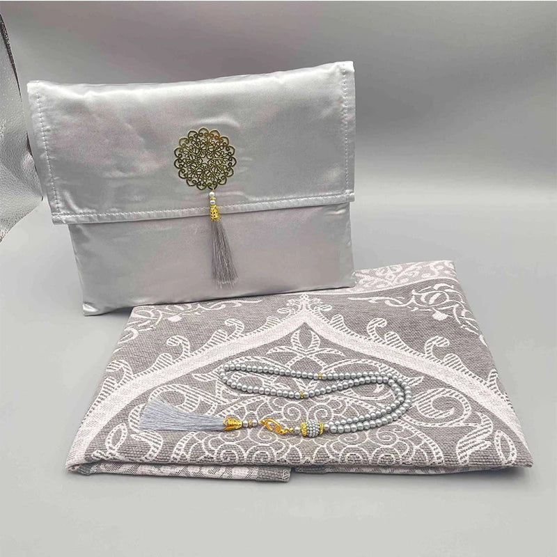 Ramadan Prayer Mat Sets Rug+tasbih +bag, Travel Worship Blanket Islamic Muslim Tasbih sejadah 70*110cm