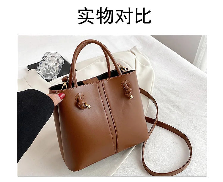 Designer Bag Knot Handle Bucket Bags for Women 2023 Brands Purses and Handbags Commute Black Shoulder Crossbody Bag Tote Clutch