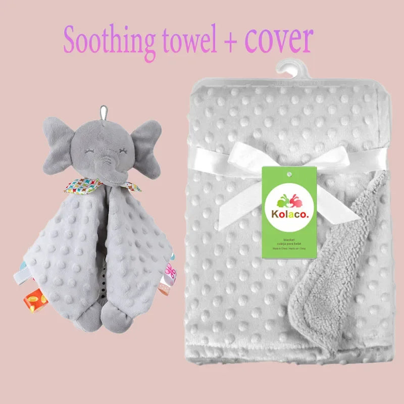 Personalized Baby Blanket Newborn Stroller Sleeping Dolls Custom Blanket With Name Soft Plush Soother Appease Towel Cover Gift