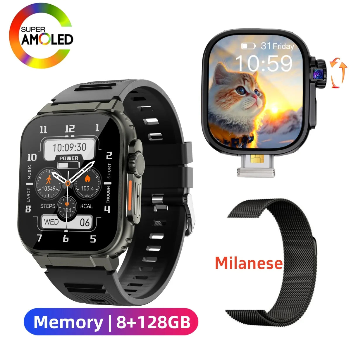 JC02 Pro Smart Watch Updated JC01 JC02 S9 Ultra 3 Smartwatch With 2.2 inch Camera GPS WIFI Video Calls Heart Rate Blood Oxygen