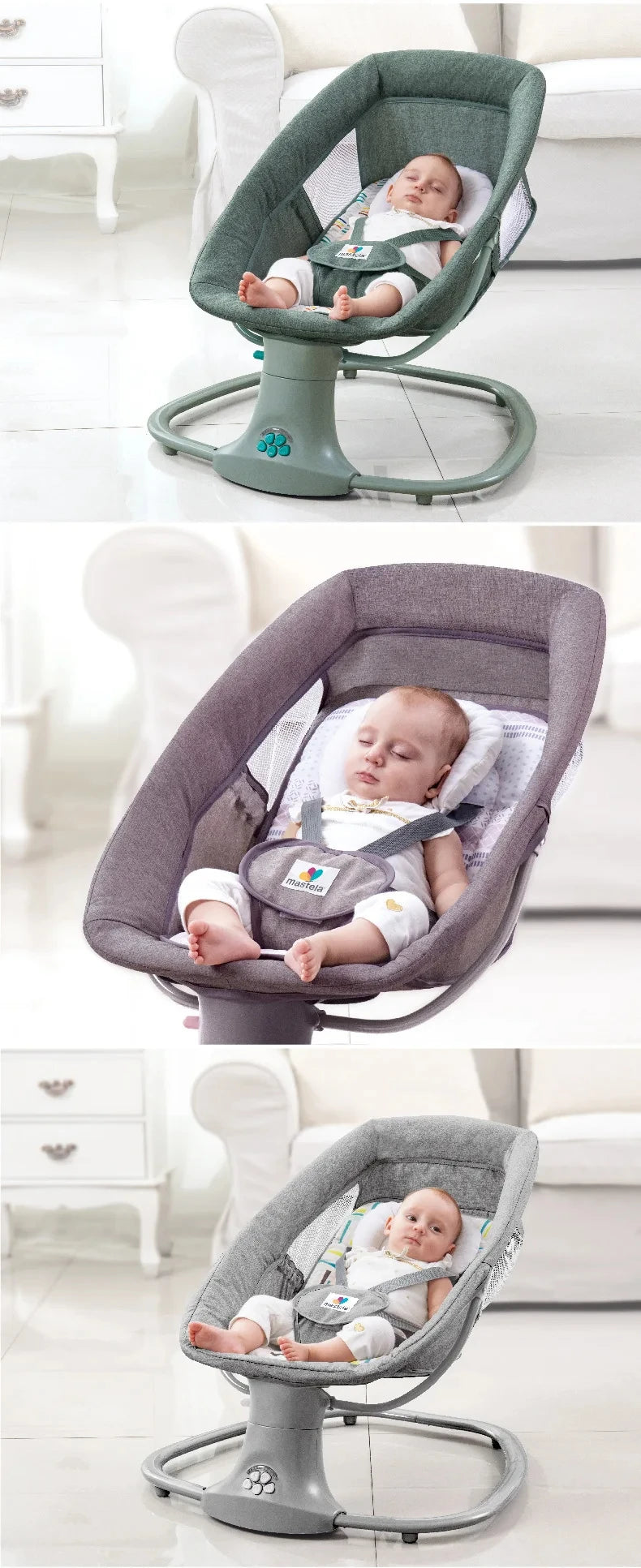 Electric Bluetooth Baby Cradle with Mosquito Net Bluetooth Music Baby Rocking Chair Multifunctional Baby Crib for Newborns 2024