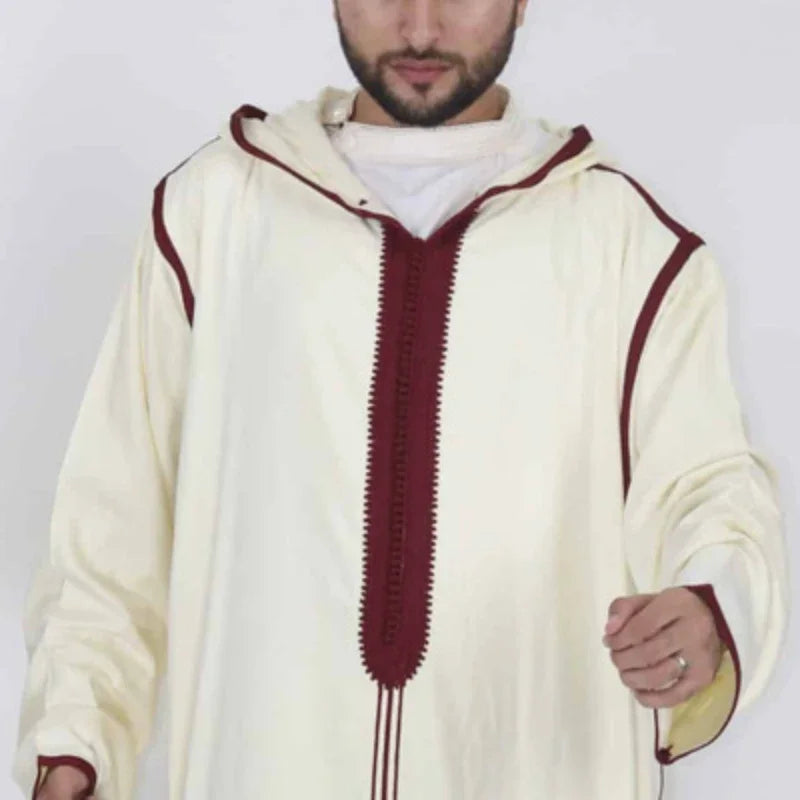 2024 Cross-border New Style Arabic Long Men's Hooded Shirt Muslim Robe Caftan Homme Islamic Clothing  Kaftan  Pakistan