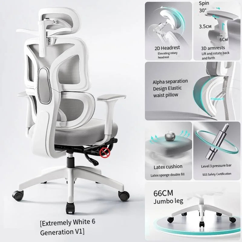 Christmas Office Ergonomic Chair Mesh Liftable E-sports Aluminium Foot Gaming 3D Lumbar Support Swivel Desk Adjustable Seat