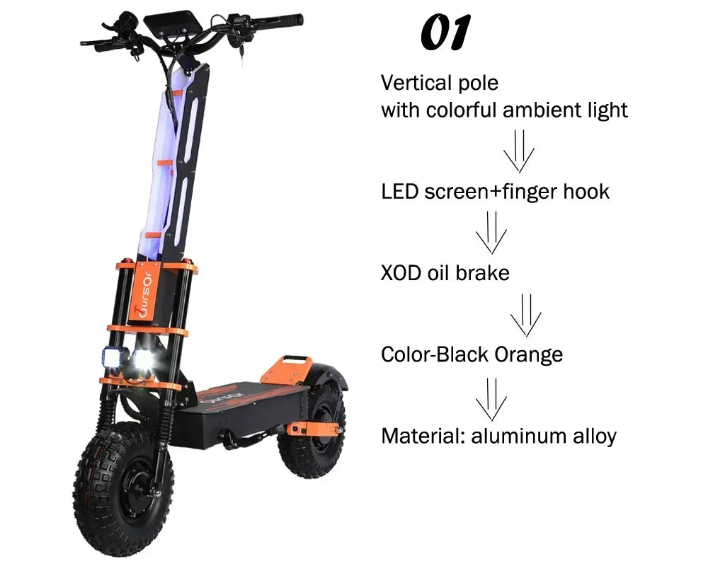 2024 Escooter X8PRO New 8000W 60V 40AH 13-14inch Dual Motor Adult Off-road Electric Scooter Max Speed 100KM/H Max Mileage120KM