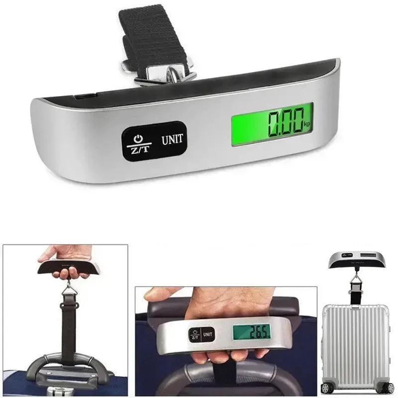 Portable Digital Luggage Scale LCD Display 110lb/50kg Handheld Hanging Travel Baggage Electronic Scale Suitcase Weight Scales