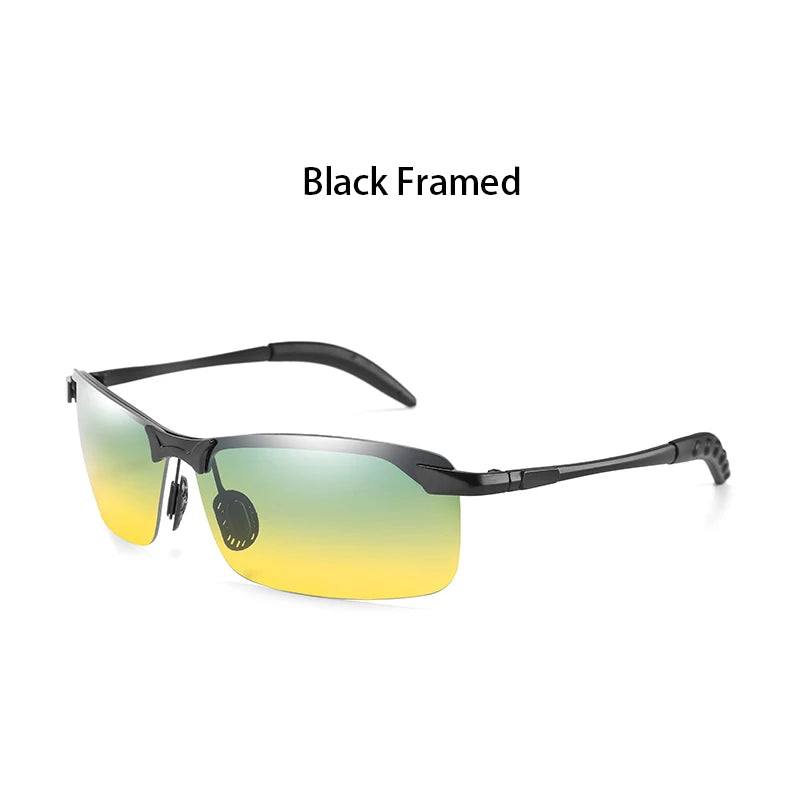 Polarized Sunglasses Men's Day and Night Driving Sun Glasses Vintage Polaroid Sun Glasses Male Windproof Goggle