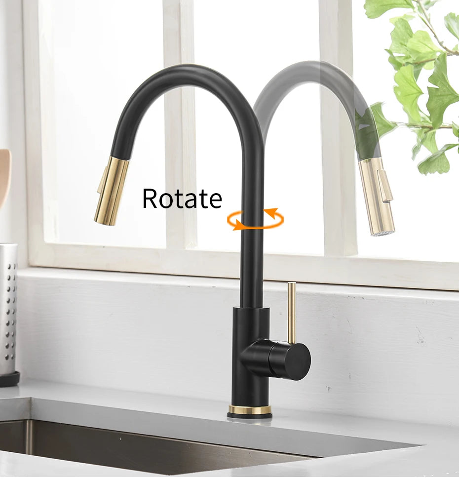 Smart Touch Kitchen Faucets Crane For Sensor Kitchen Water Tap Sink Mixer Rotate Touch Faucet Sensor Water Mixer KH-1005