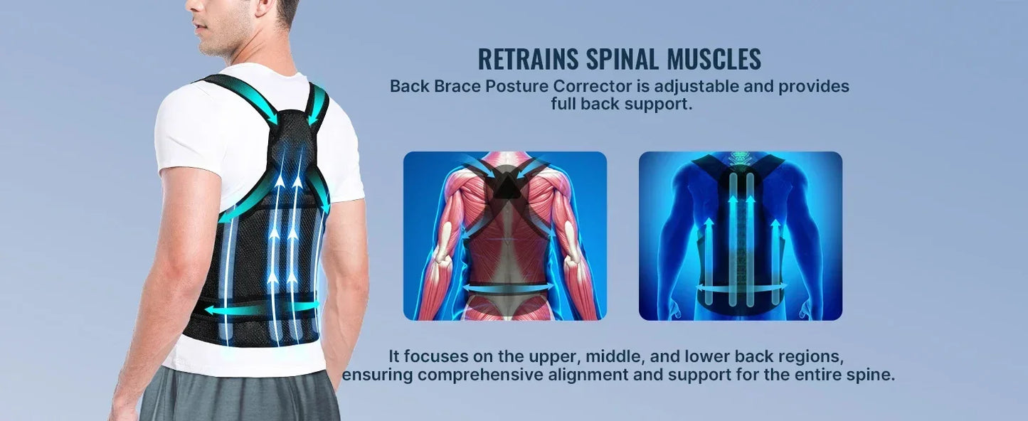 Neck hump corrector Back Shoulder Posture Corrector for Women & Men Stretcher Straightener Brace Support belt Lumbar Coluna Faja