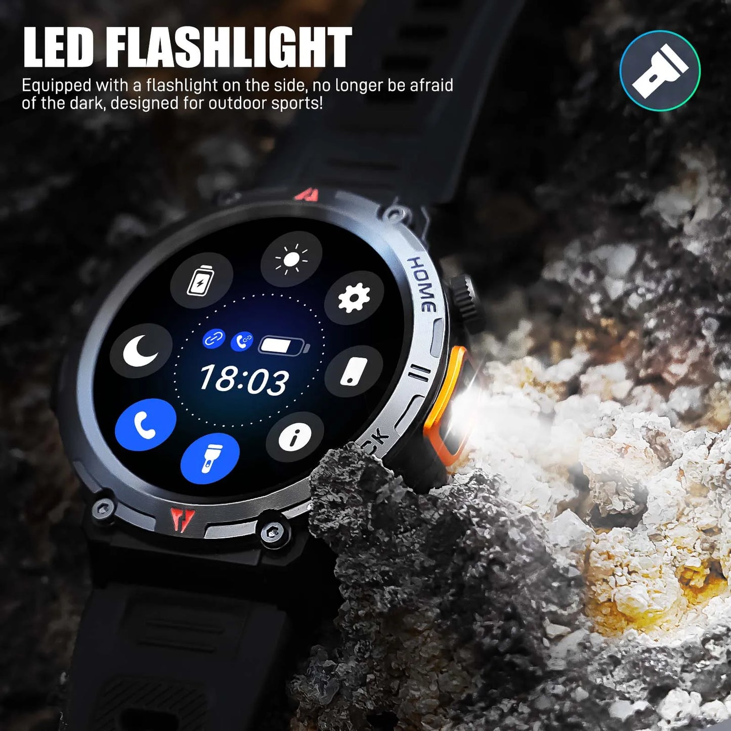 EIGIIS 2024 New Smart Watch KE3 3ATM Waterproof Sport Genuine Original Design Men Bluetooth Call Health Monitor With Flashlight