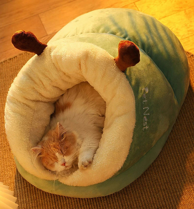 Winter Warm Pet Cat Bed Soft Cozy Cat Cave Bed Warm Cat House Nest Puppy Bed for Small Dogs Cats Cat Sleep Bag Pet Supplies