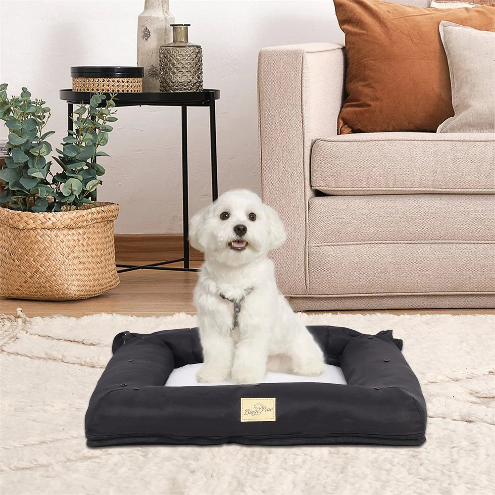 Portable Dog Car Seat Bed Pet Booster Car Seat Travel Carrier Seat with Clip-on Safety Belt Waterproof Basket Protector Cushion