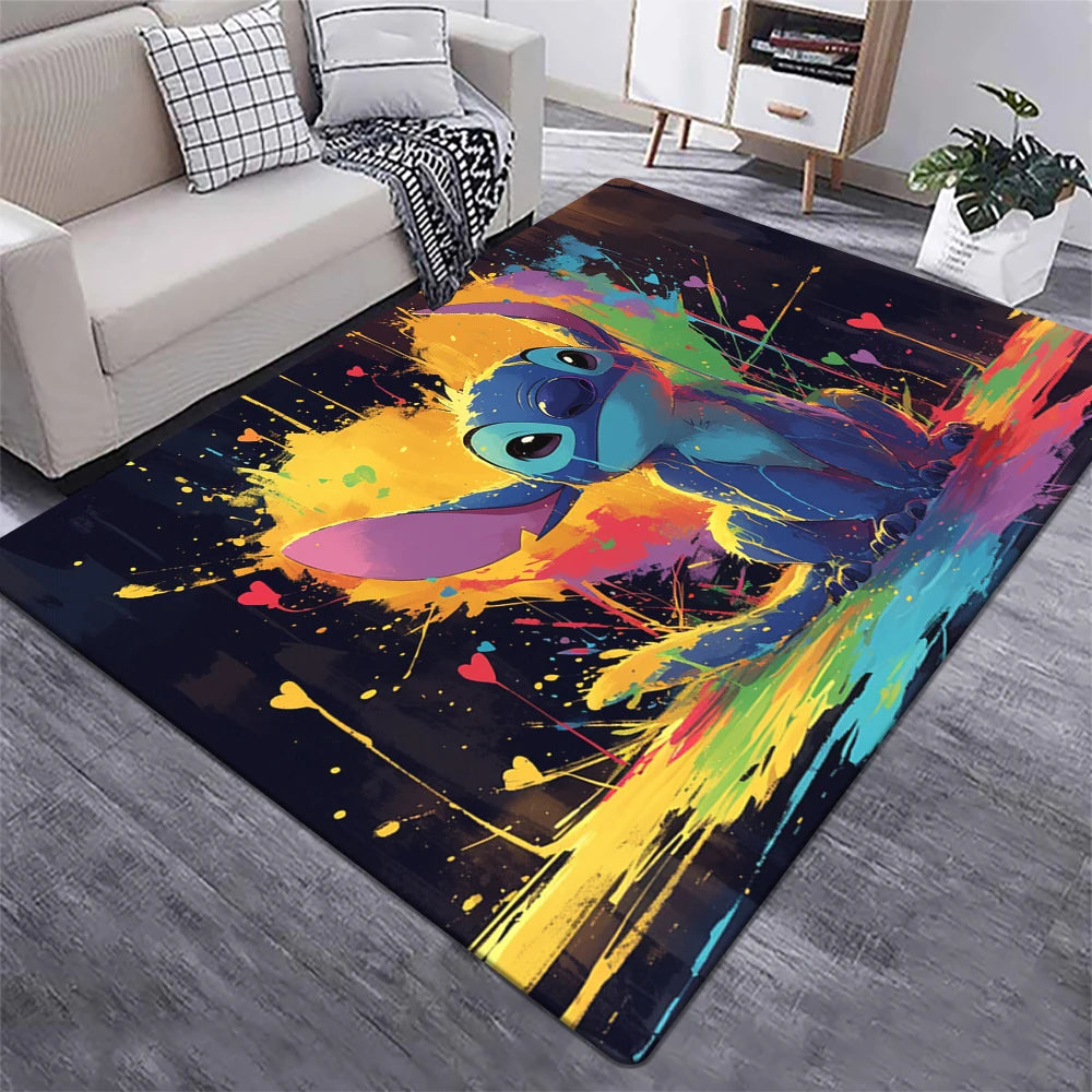 Star Stitch Cartoon HD Printing Carpet.bathroom Door Rug,Living Room,Bedroom,Decoration,Picnic,Camp,Kitchen,Crawling Mat.