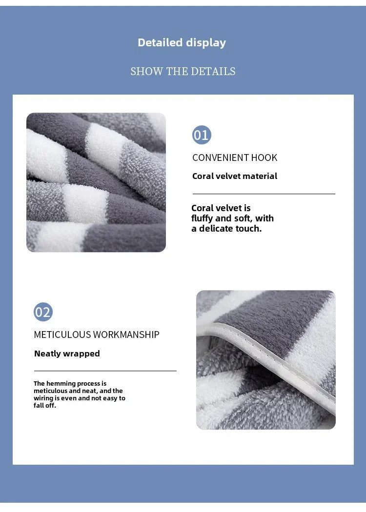 4PCS 70X140CM Soft Stripe Absorbent Microfiber Bath Towel Stripe Towels Quick Drying Absorbent Towels For Bathroom