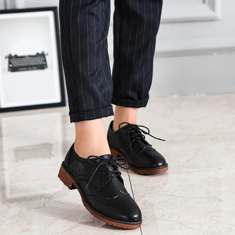 PLUS Size 34-43 Brogue Oxford Shoes Women Flats New Spring 2021 Fashion Women Shoes sapatos femininos sapatilhas zapatos mujer