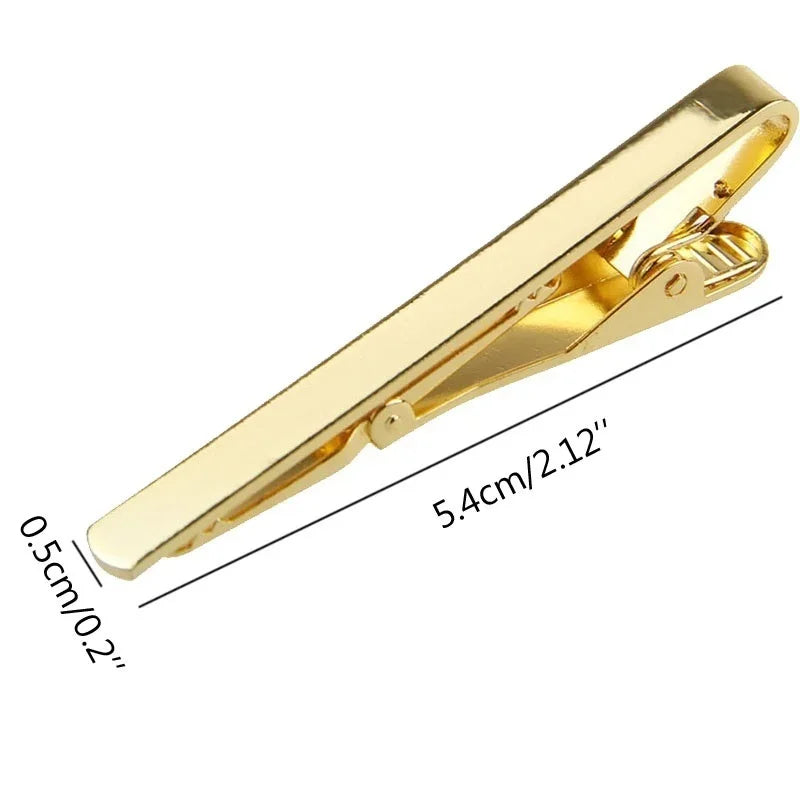 Fashion Alloy Gold Silver Men's Tie Clip Simple Style Bar Clasp Practical Chic Necktie Clasp CC7713