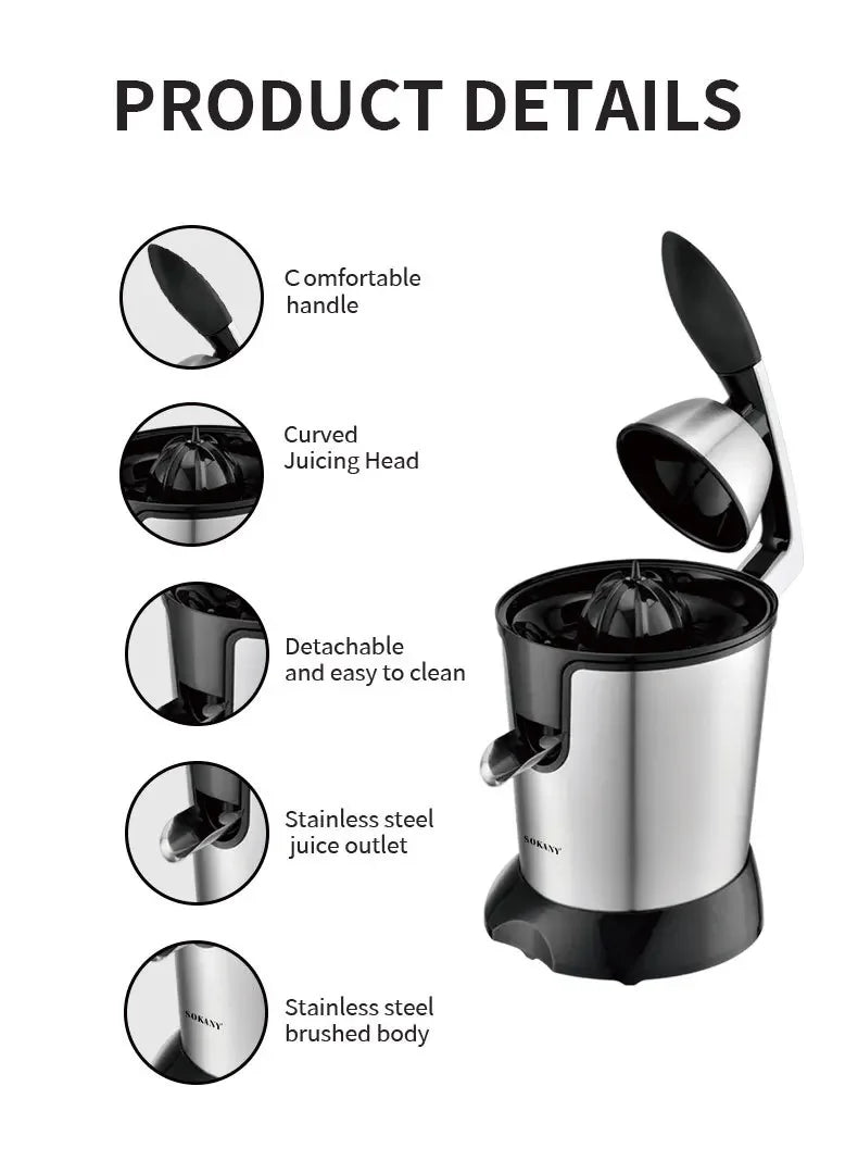 Houselin Electric Orange Juicer , Stainless Steel Citrus Squeezer, With New Ultra-Powerful Motor and Soft Grip Handle