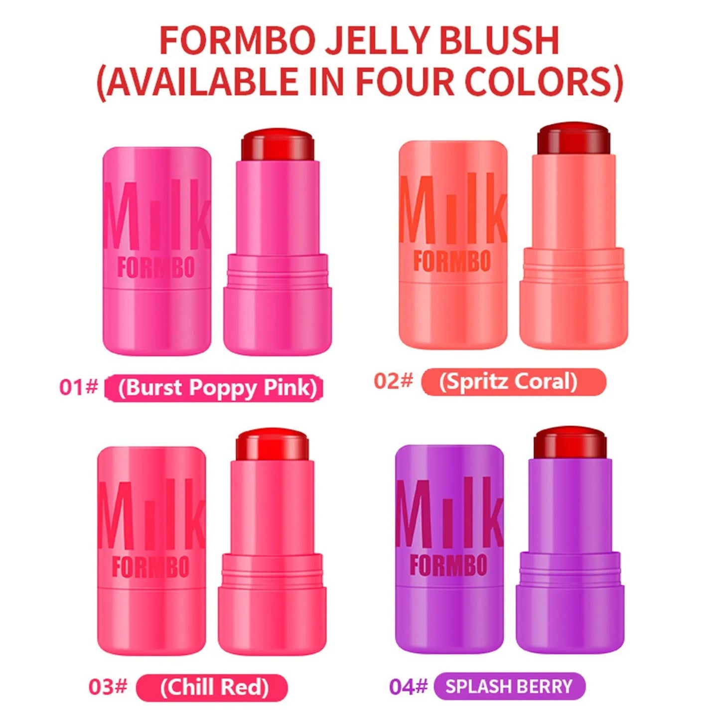 Milk Jelly Blush Milk Makeup Jelly Tint Blush Milk Cooling Water Jelly Tint 0.18 Oz Water Jelly Tint Stick Sheer Lip Cheek Stain