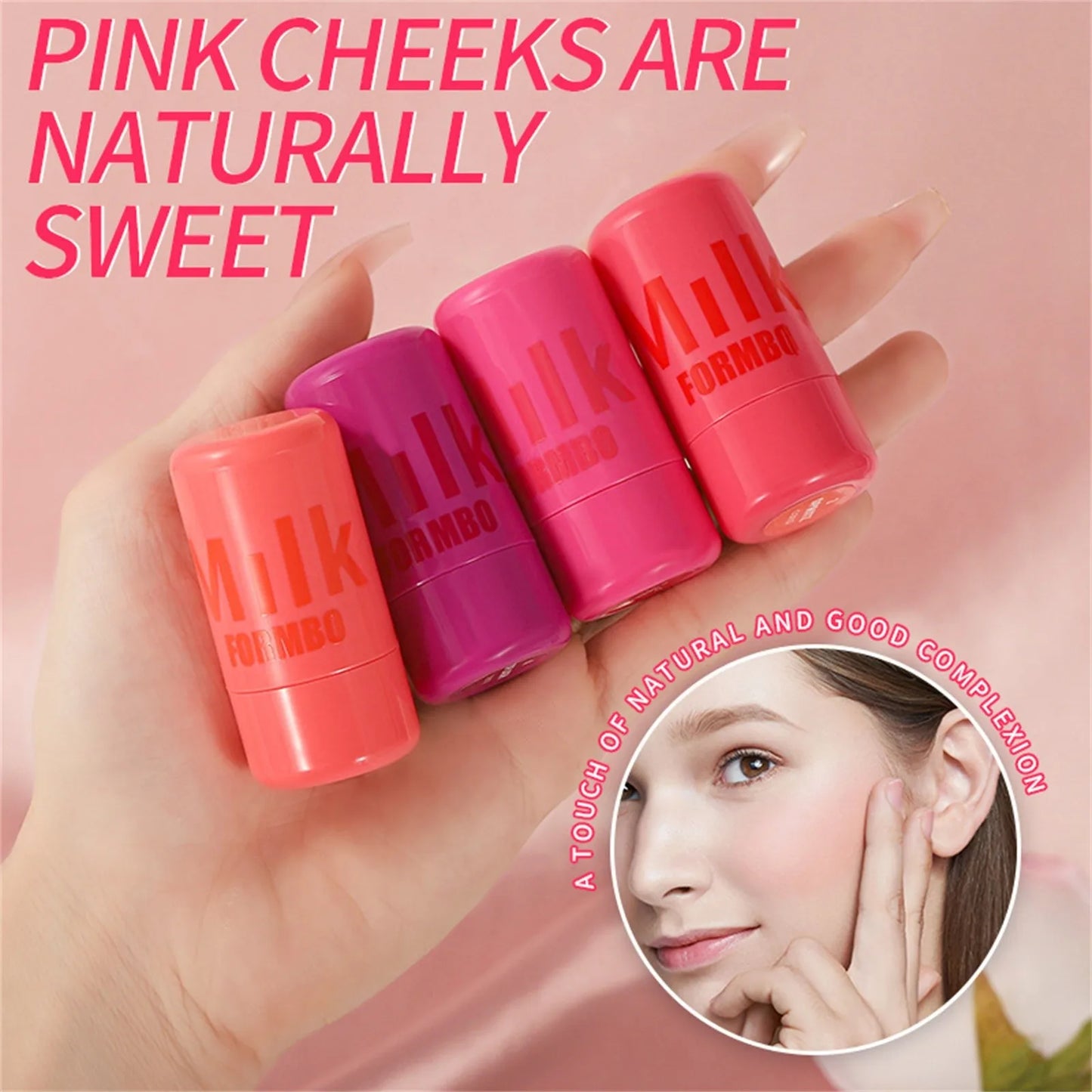 Milk Jelly Blush Milk Makeup Jelly Tint Blush Milk Cooling Water Jelly Tint 0.18 Oz Water Jelly Tint Stick Sheer Lip Cheek Stain