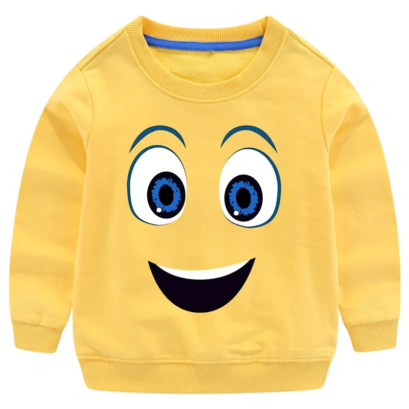 Inside Out 2 Sweatshirts for Boys Girls Anime Cartoon Funny Expressions Printed Hoodies Children Fashion Long Sleeve Pullover