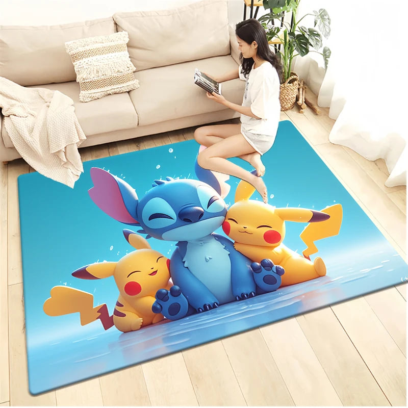 Star Stitch Cartoon HD Printing Carpet.bathroom Door Rug,Living Room,Bedroom,Decoration,Picnic,Camp,Kitchen,Crawling Mat.