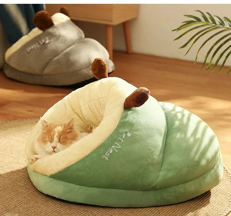 Winter Warm Pet Cat Bed Soft Cozy Cat Cave Bed Warm Cat House Nest Puppy Bed for Small Dogs Cats Cat Sleep Bag Pet Supplies