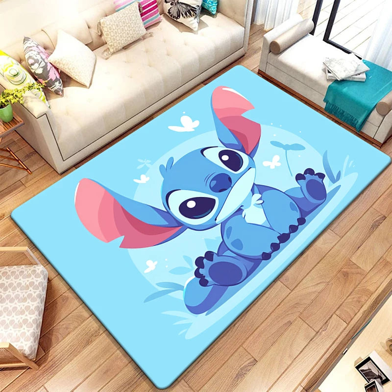 Star Stitch Cartoon HD Printing Carpet.bathroom Door Rug,Living Room,Bedroom,Decoration,Picnic,Camp,Kitchen,Crawling Mat.