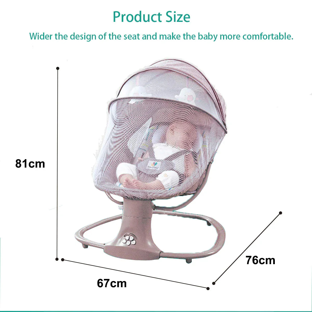 Electric Bluetooth Baby Cradle with Mosquito Net Bluetooth Music Baby Rocking Chair Multifunctional Baby Crib for Newborns 2024