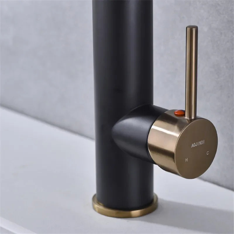 Brushed Gold Kitchen Faucets Pull Down Sink Faucet Pull Out Black Spring Spout Mixers Tap Hot Cold Water Crane