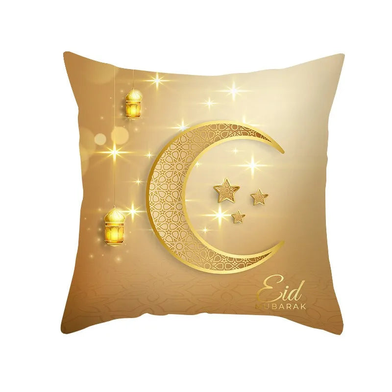 Eid Mubarak Cushion Cover Ramadan Decoration For Home 2025 Muslim Party Decor Islam Gifts Eid Al Adha Ramadan Kareem Pillow Case