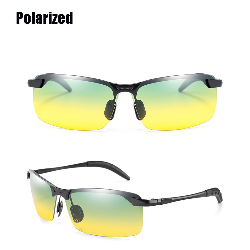 Polarized Sunglasses Men's Day and Night Driving Sun Glasses Vintage Polaroid Sun Glasses Male Windproof Goggle