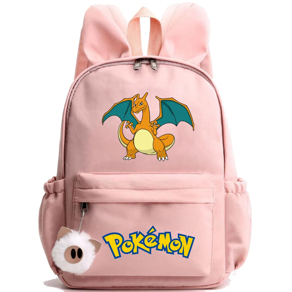 Monster Movie Pokemon Backpack Children Toy Schoolbag Pikachu Charizard Gengar Bulbasaur Backpack Kid Birthday Gift Toy