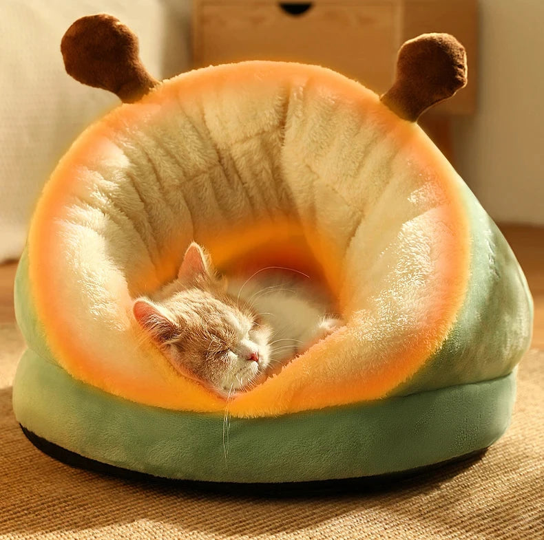 Winter Warm Pet Cat Bed Soft Cozy Cat Cave Bed Warm Cat House Nest Puppy Bed for Small Dogs Cats Cat Sleep Bag Pet Supplies