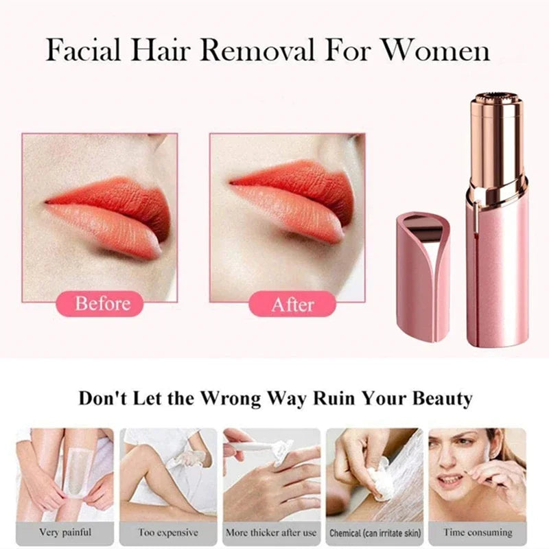 2024 New Epilator Face Hair Removal Lipstick Shaver USB Electric Eyebrow Trimmer Women's Hair Remover Mini Shaver epilator