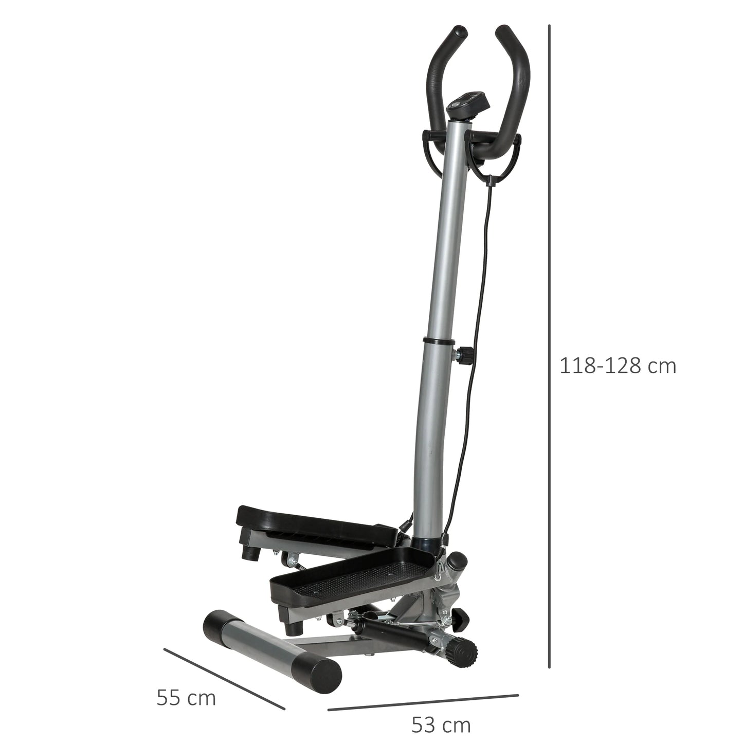 HOMCOM Stepper machine height adjustable LCD screen 55x53x128 cm