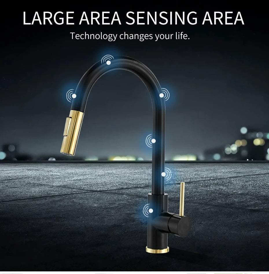 Smart Touch Kitchen Faucets Crane For Sensor Kitchen Water Tap Sink Mixer Rotate Touch Faucet Sensor Water Mixer KH-1005