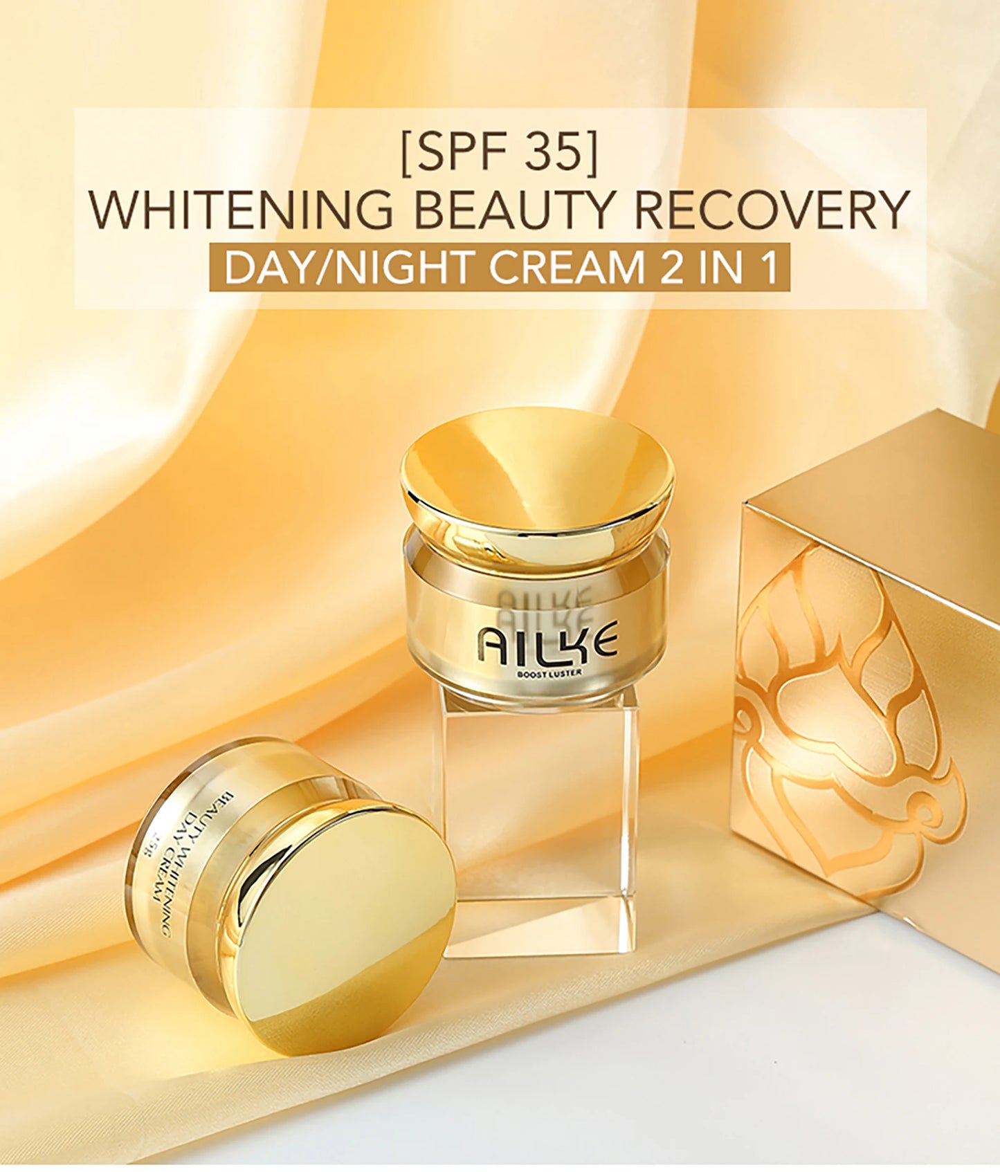 Whitening and Moisturizing Facial Cream, Naturally Brightens Skin Tone, Eliminates Dark Spots, With Nicotinamide Spf35+