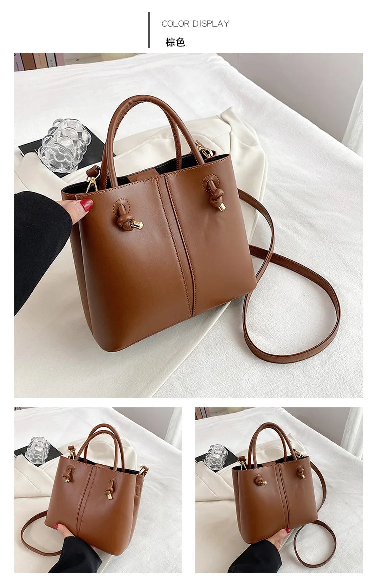 Designer Bag Knot Handle Bucket Bags for Women 2023 Brands Purses and Handbags Commute Black Shoulder Crossbody Bag Tote Clutch