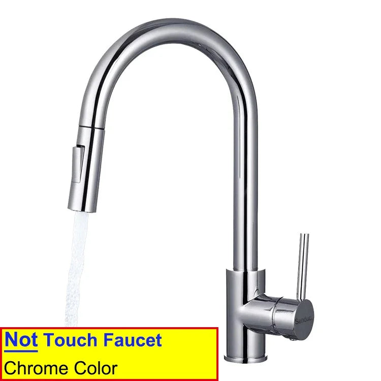 Brushed Nickel Touch on Filter Kitchen Faucet with Pull Down Sprayer Hot Cold Kitchen Sink Mixer Tap Sensor Touch Kitchen Faucet