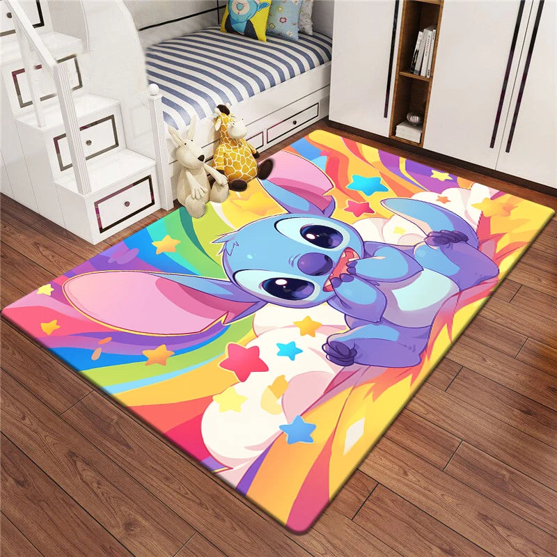 Star Stitch Cartoon HD Printing Carpet.bathroom Door Rug,Living Room,Bedroom,Decoration,Picnic,Camp,Kitchen,Crawling Mat.