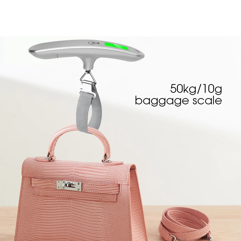 Scale Electronic Backlight Scale Spring Balance Luggage Scale Steelyard Suitcase Travel Hanging Steelyard Hook Scale 50kg/110lb